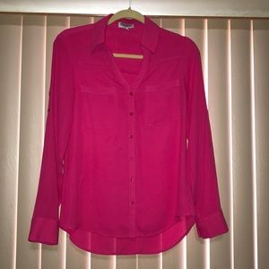 2 tops Express portofino pink top and blue top